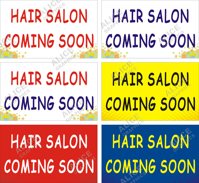 36inX60in HAIR SALON COMING SOON Vinyl Banner Sign