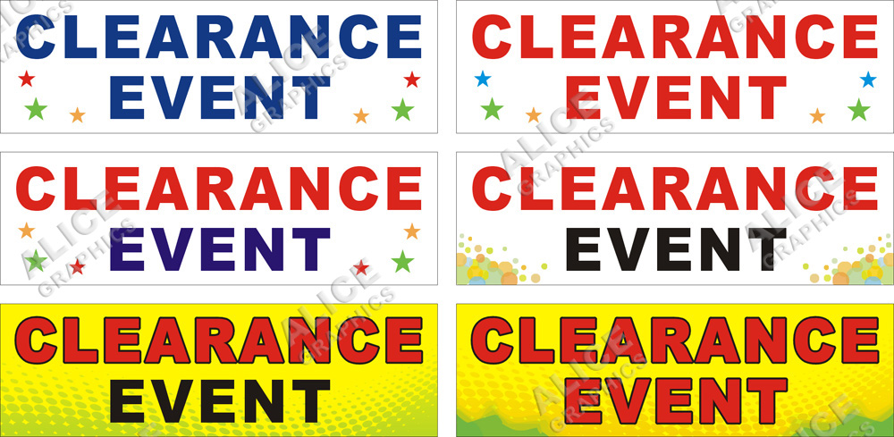 22inX72in (28inX92in, or 36inX118in) CLEARANCE EVENT Sale Vinyl Banner Sign