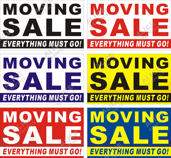 36inX60in MOVING SALE EVERYTHING MUST GO Vinyl Banner Sign