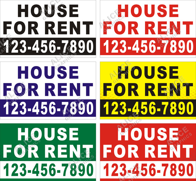 3ftX5ft (or 28inX46in) Custom Printed HOUSE FOR RENT Vinyl Banner Sign with Your Phone Number