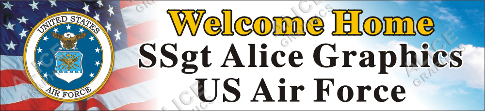 22inX96in Custom Personalized US Air Force Welcome Home Party Vinyl Banner Sign