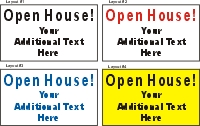 36inX60in Custom Printed Open House Vinyl Banner Sign with Your Additional Text