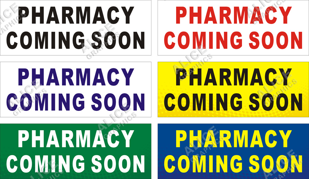 3Hx6W Pharmacy Vinyl Display Banner with Grommets Ready To Use 