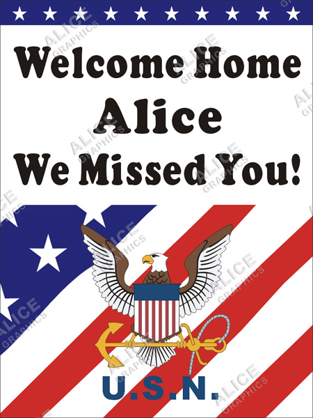 36inX48in Custom Personalized U.S. (US) Navy Sailor Welcome Home Party Vinyl Banner Sign