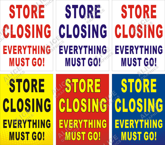 36inX48in STORE CLOSING EVERYTHING MUST GO Retail Store Sale Vinyl Banner Sign