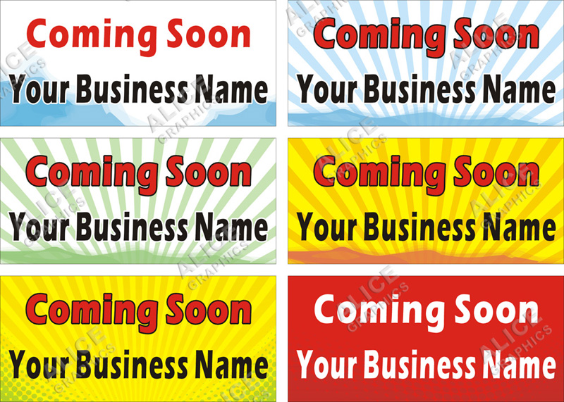 22inX48in Custom Printed COMING SOON Vinyl Banner Sign with Your Business Name