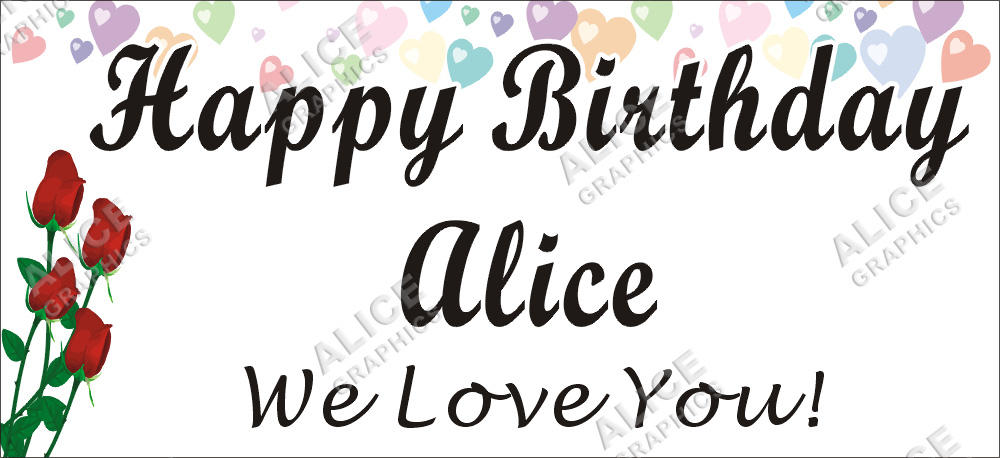 22inX48in (28inX61in, or 36inX78in) Custom Personalized Happy Birthday Party Vinyl Banner Sign