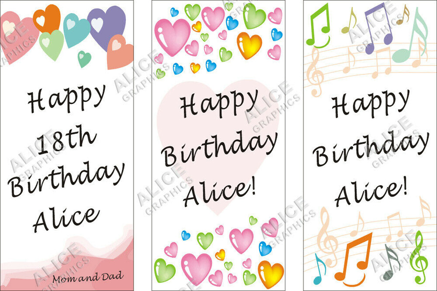 22inX48in Custom Personalized Happy Birthday Party Vinyl Banner Sign