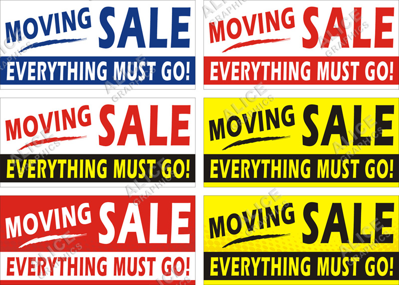 22inX48in MOVING SALE EVERYTHING MUST GO! Vinyl Banner Sign