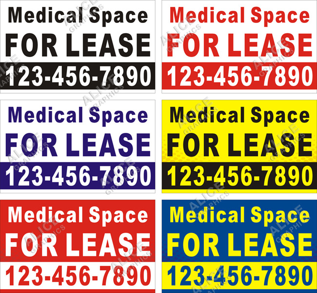 36inX60in Custom Printed Medical Space For Lease Vinyl Banner Sign with Your Phone Number