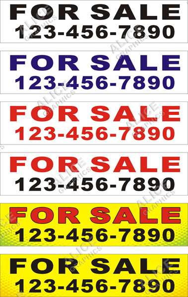 22inX96in Custom Printed FOR SALE Vinyl Banner Sign with Your Phone Number
