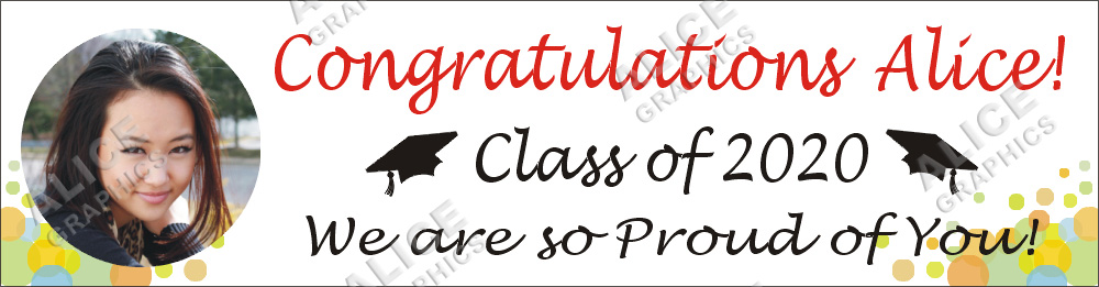 22inX84in Custom Personalized Congratulations Graduation Vinyl Banner Sign with Your Photo (School Logo)