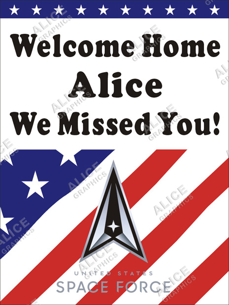 3ftX4ft (or 28inX37in) Custom Personalized US Space Force Welcome Home Party Banner Sign