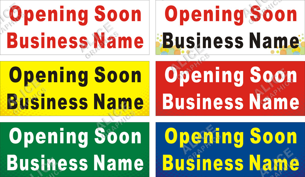 22inX60in Custom Printed Opening Soon Vinyl Banner Sign with Your Business Name