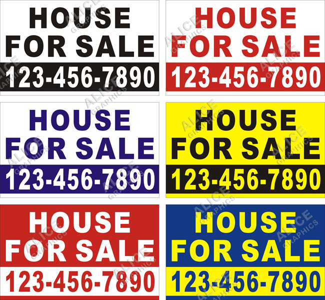 36inX60in Custom Printed HOUSE FOR SALE Vinyl Banner Sign with Your Phone Number