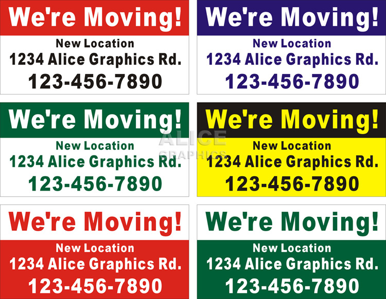 22inX44in Custom Printed We're Moving (We are moving) Vinyl Banner Sign