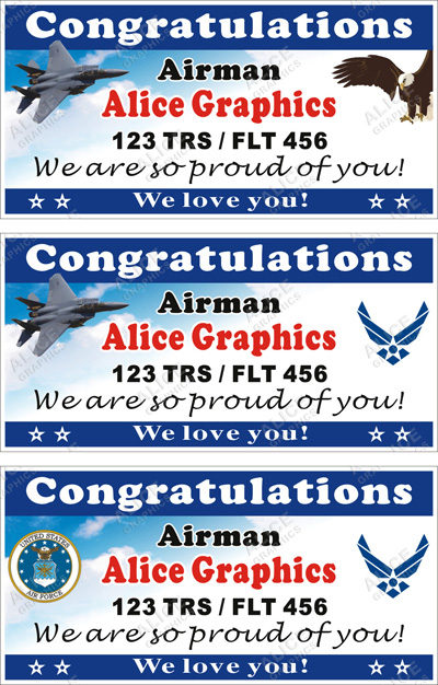 22inX44in Custom Personalized US Air Force Basic Military Training ( BMT ) Graduation Vinyl Banner Sign
