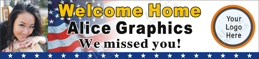 22inX96in Custom Personalized US Marine Welcome Home Party Vinyl Banner Sign
