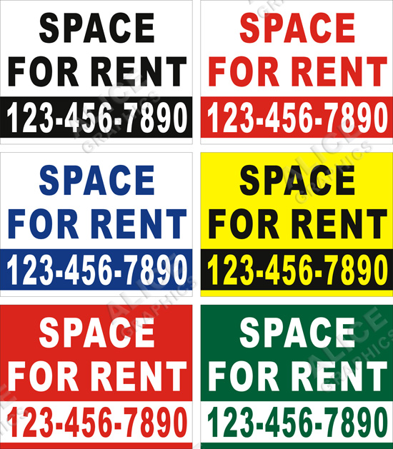 36inX48in Custom Printed SPACE FOR RENT Vinyl Banner Sign with Your Phone Number