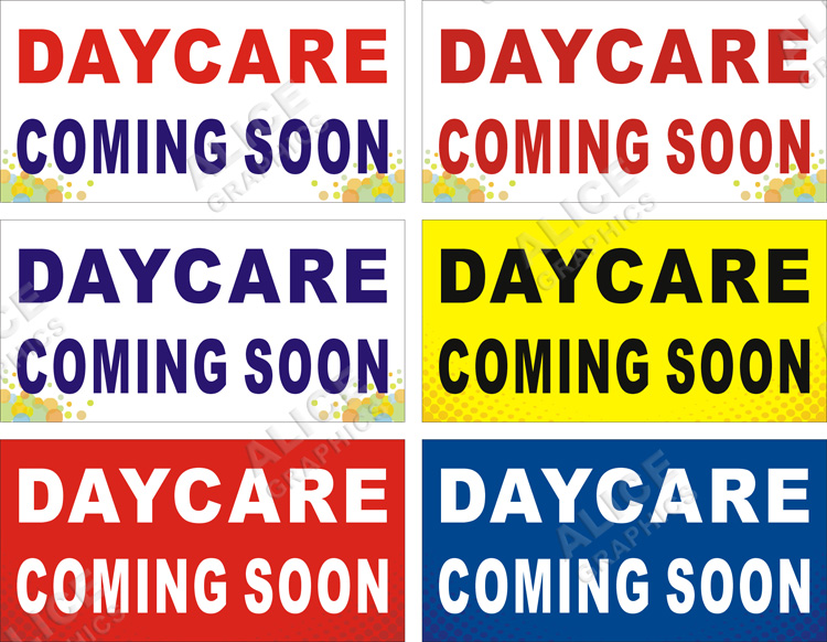 22inX44in DAYCARE COMING SOON Vinyl Banner Sign