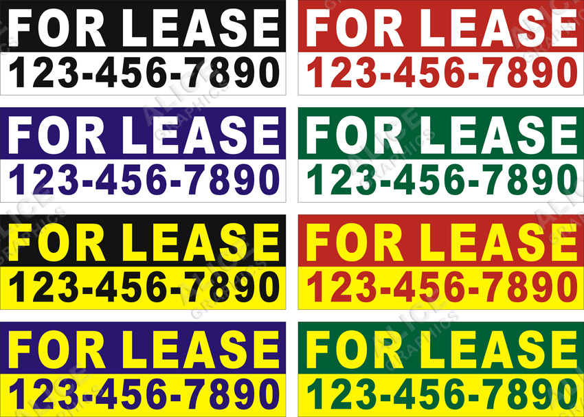 22inX66in Custom Printed FOR LEASE Vinyl Banner Sign with Your Phone Number
