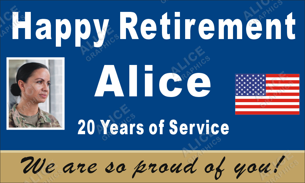 36inX60in Custom Personalized US Air Force Happy Retirement Vinyl Banner Sign
