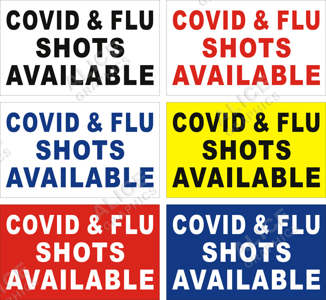 36inX60in COVID & FLU SHOTS AVAILABLE Vinyl Banner Sign