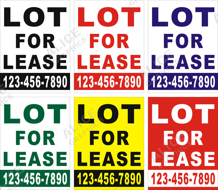 36inX48in Custom Printed LOT FOR LEASE Vinyl Banner Sign with Your Phone Number