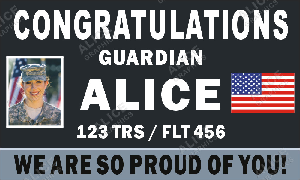 36inX60in Custom Personalized Congratulations US Space Force BMT Boot Camp Graduation Vinyl Banner Sign