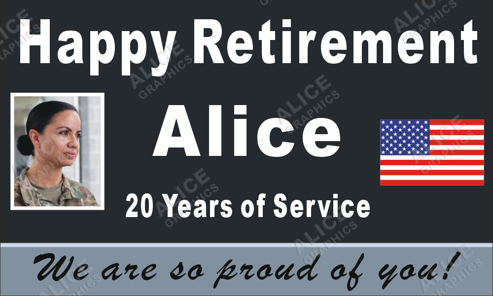 36inX60in Custom Personalized US Space Force Happy Retirement Vinyl Banner Sign