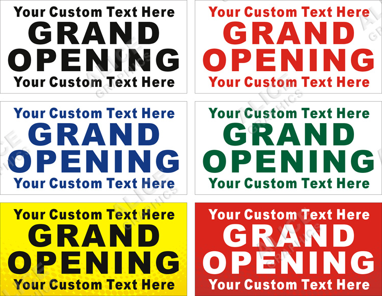 22inX44in Custom Printed GRAND OPENING Vinyl Banner Sign - Add Your Custom Text