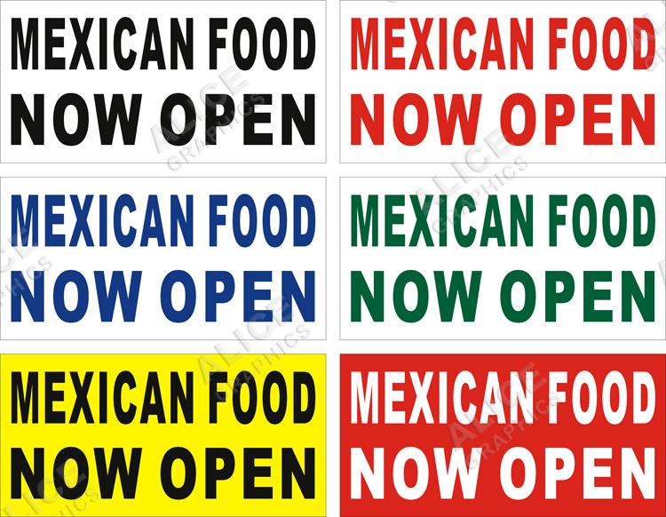 22inX44in MEXICAN FOOD NOW OPEN Vinyl Banner Sign