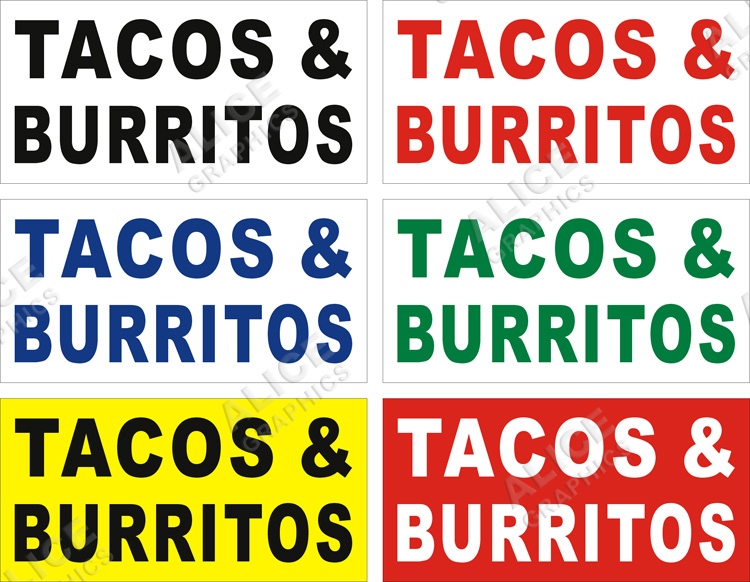 22inX44in TACOS and BURRITOS Vinyl Banner Sign