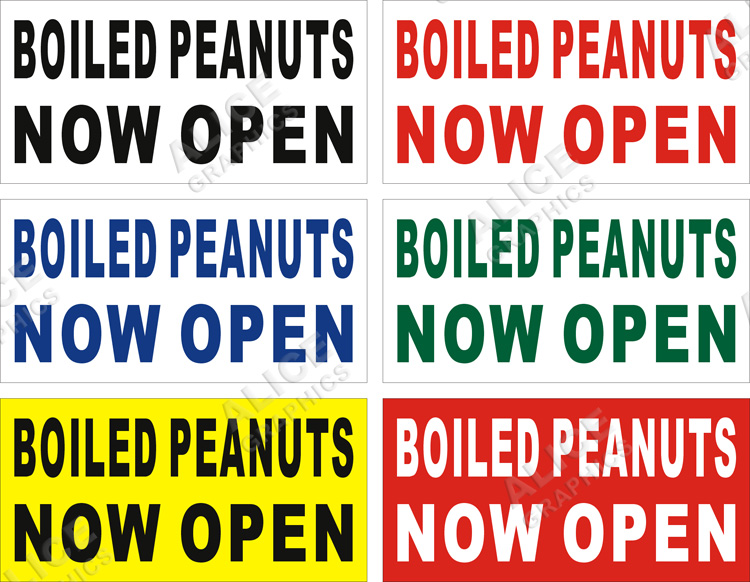 22inX44in BOILED PEANUTS NOW OPEN Vinyl Banner Sign